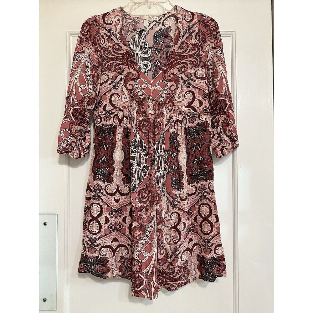 Jane & Delancey Gorgeous Knee Length‎ Lightweight Fall Dress, 3/4 Sleeves, XS
